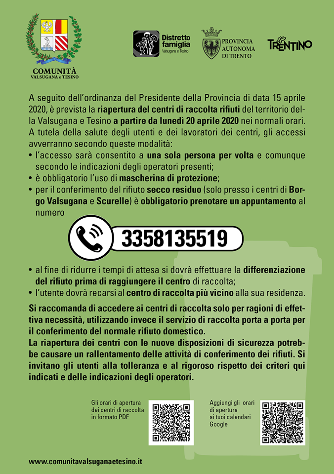 Ordinanza CRM Valsugana e Tesino